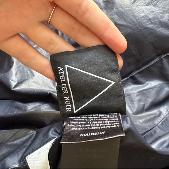 RUDSAK ATELIER NOIR SANDRA JACKET NAVY BLUE BLACK LEATHER REAL FUR HOOD XS - Picture 16 of 16